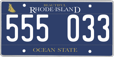 RI license plate 555033