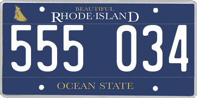 RI license plate 555034