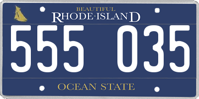 RI license plate 555035