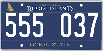RI license plate 555037