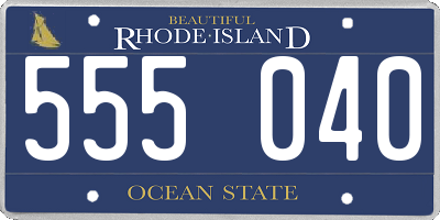 RI license plate 555040