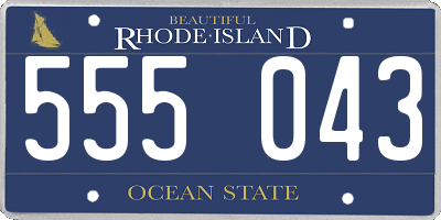 RI license plate 555043