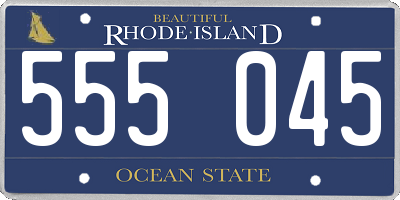 RI license plate 555045