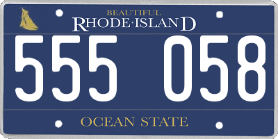 RI license plate 555058