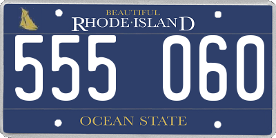 RI license plate 555060