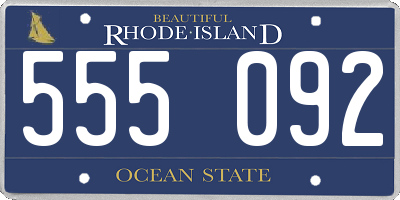 RI license plate 555092