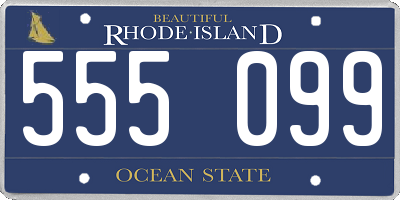 RI license plate 555099