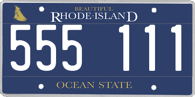 RI license plate 555111