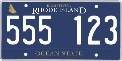 RI license plate 555123
