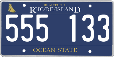 RI license plate 555133