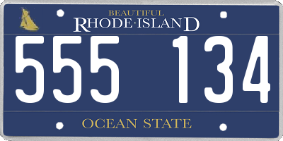 RI license plate 555134