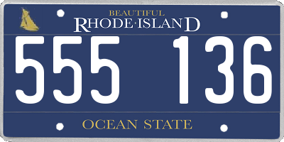 RI license plate 555136