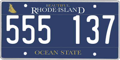 RI license plate 555137