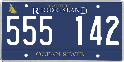 RI license plate 555142