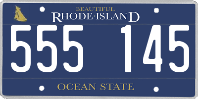 RI license plate 555145