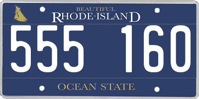RI license plate 555160