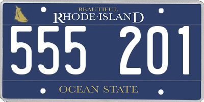 RI license plate 555201
