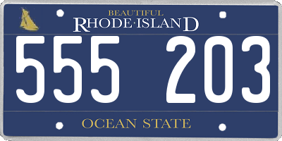 RI license plate 555203