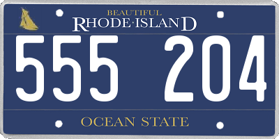 RI license plate 555204