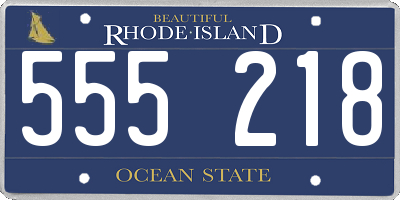 RI license plate 555218