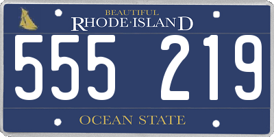 RI license plate 555219