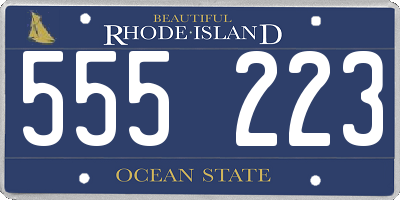 RI license plate 555223