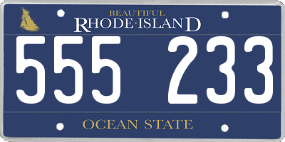 RI license plate 555233