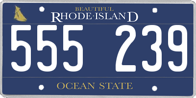 RI license plate 555239
