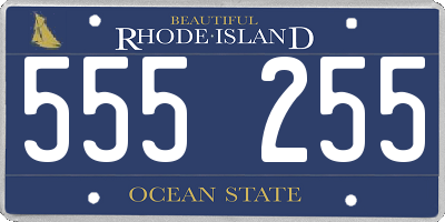 RI license plate 555255