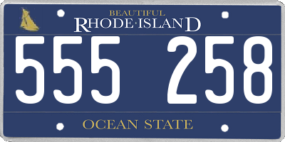 RI license plate 555258
