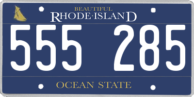 RI license plate 555285