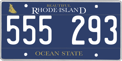 RI license plate 555293