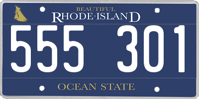 RI license plate 555301