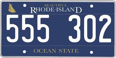RI license plate 555302