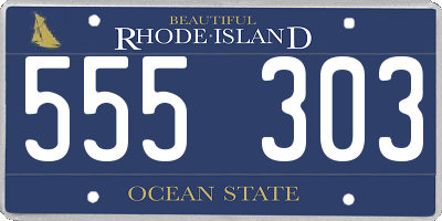 RI license plate 555303