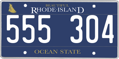 RI license plate 555304