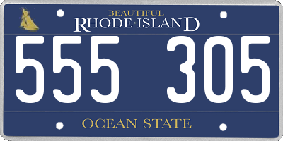 RI license plate 555305