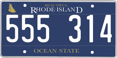 RI license plate 555314