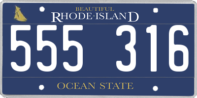 RI license plate 555316