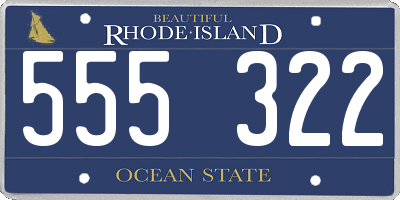 RI license plate 555322