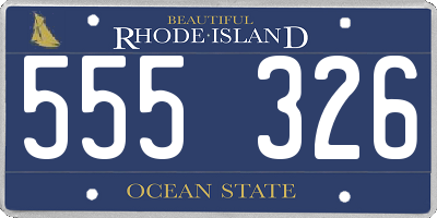 RI license plate 555326