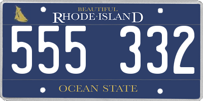 RI license plate 555332