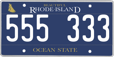 RI license plate 555333
