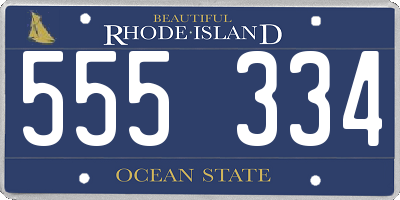 RI license plate 555334