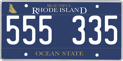 RI license plate 555335