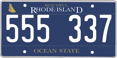 RI license plate 555337