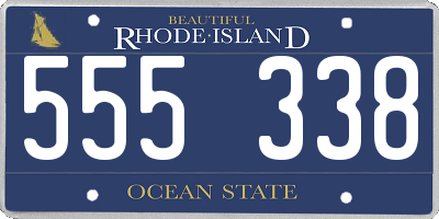 RI license plate 555338