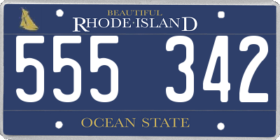 RI license plate 555342