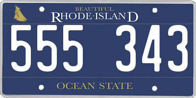 RI license plate 555343
