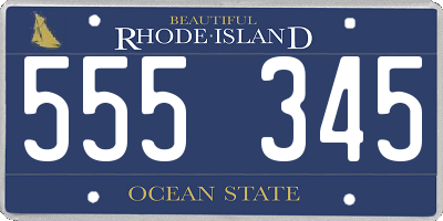 RI license plate 555345